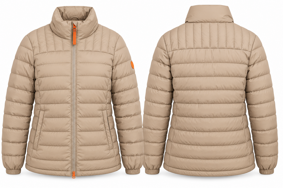 STRANDFEIN Menswear Herren Steppjacke Gr. 56 Dunkelbeige Nylon Übergangsjacke Z