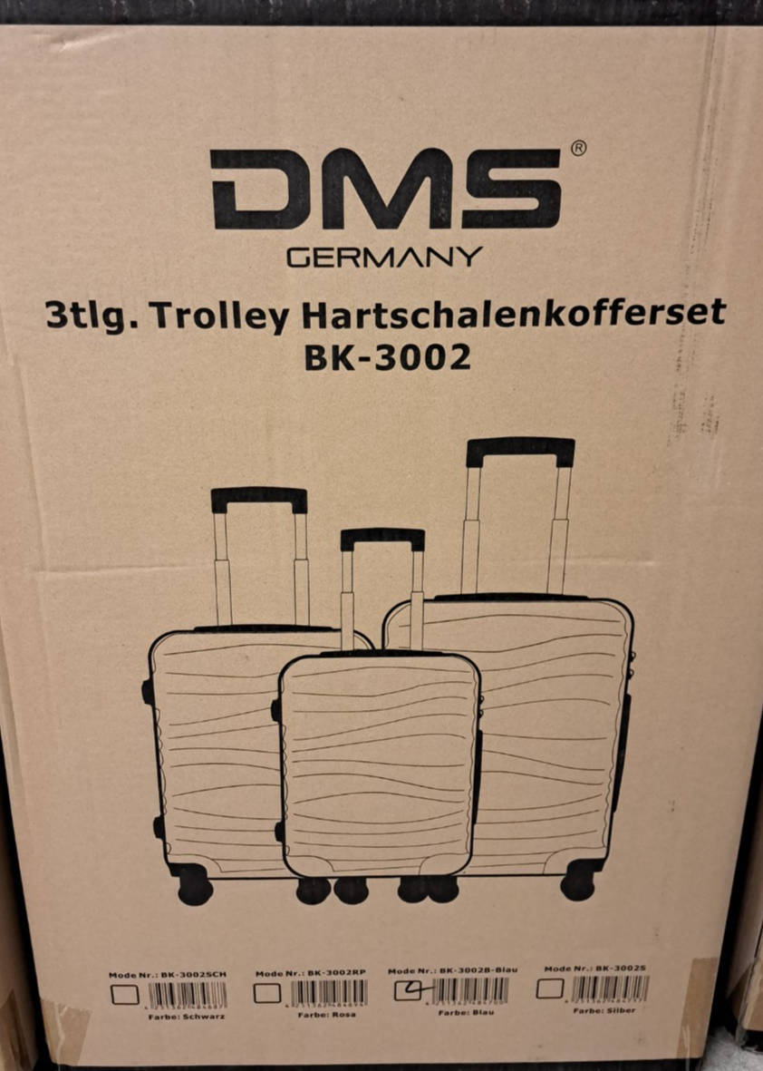 DMS BK-3002 Kofferset 3-tlg. ABS Hartschale Trolley mit Schloss