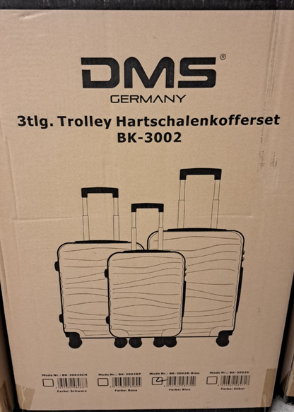 DMS BK-3002 Kofferset 3-tlg. ABS Hartschale Trolley mit Schloss