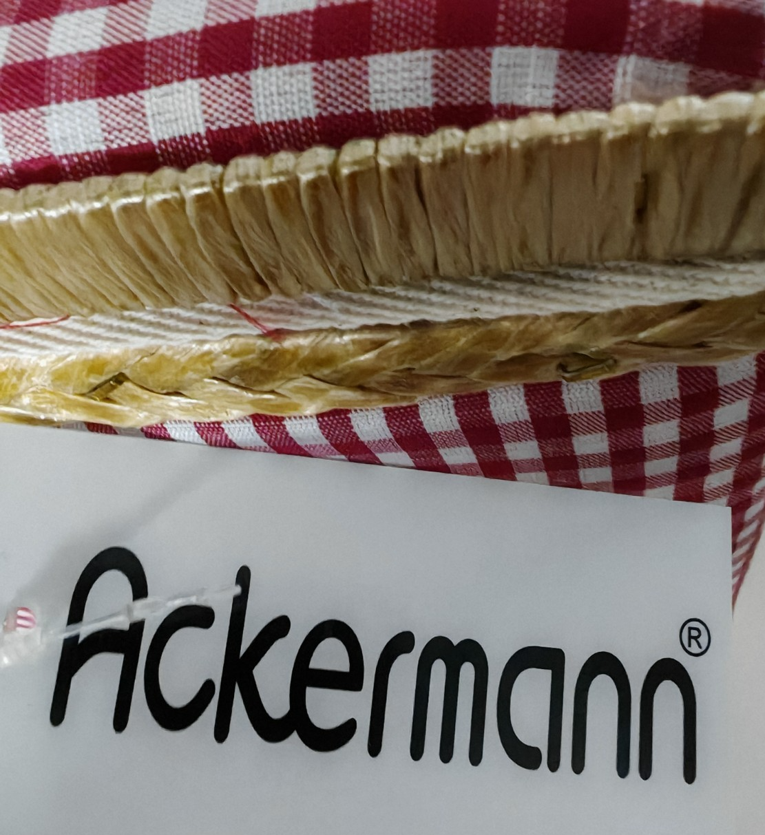 Ackermann Nähkorb Set 2-teilig Rot Weiß kariert Nähkästchen Nähbox B1