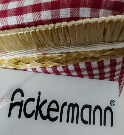 Ackermann Nähkorb Set 2-teilig Rot Weiß kariert Nähkästchen Nähbox B1