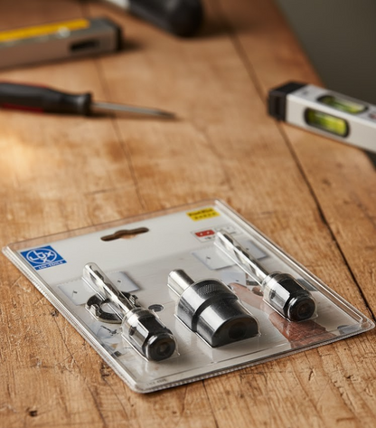 LUX-TOOLS Lochsägen Halter 3er Set Adapter Aufnahme Bohrmaschine Lochsäge Set A2