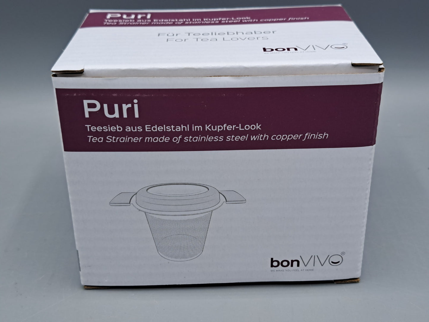 BonVivo Puri Teesieb Edelstahl Kupfer Look Tee Ei Küchenhelfer Filter