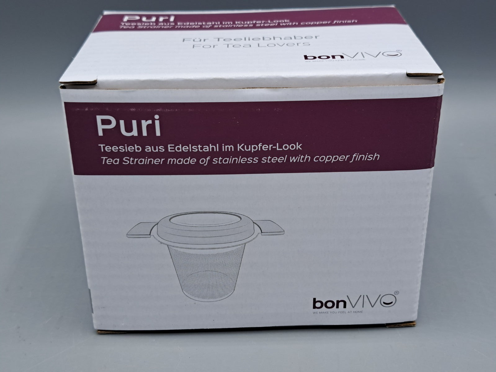 BonVivo Puri Teesieb Edelstahl Kupfer Look Tee Ei Küchenhelfer Filter