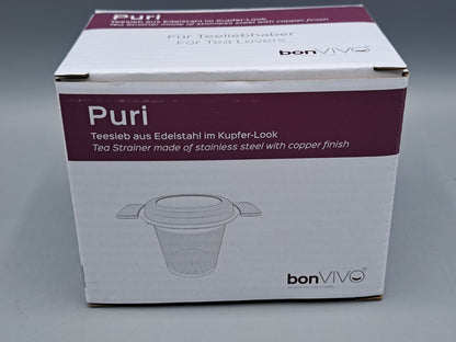 BonVivo Puri Teesieb Edelstahl Kupfer Look Tee Ei Küchenhelfer Filter