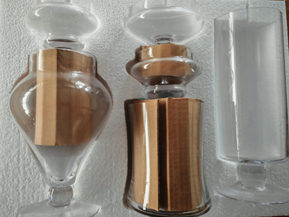 BELLE VOUS Bonbonglas 3er Set Glasdose mit Deckel Vorratsglas Vintage Küche HA1