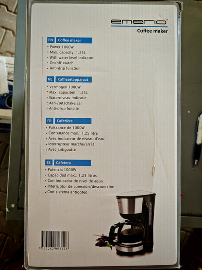 Emerio CME-122933 Filterkaffeemaschine 1,25L 10 Tassen 1000W Permanentfilter B03