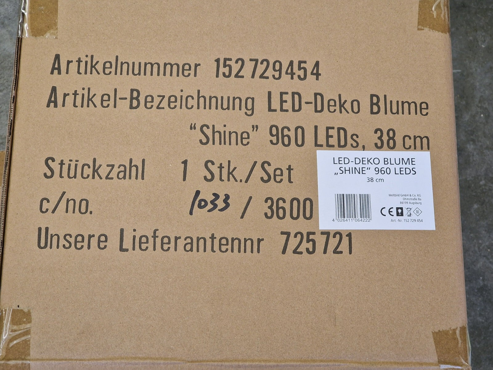 LED-Deko Blume "Shine" 960 LEDs, 38 cm