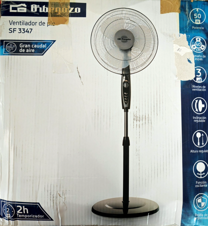 Orbegozo SF3347 Standventilator 50W Timer höhenverstellbar 3 Stufen Schwarz A14