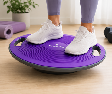 Navaris Balance Board mit Griff  Therapie Kreisel Wackelbrett  Fitness Reha HA11