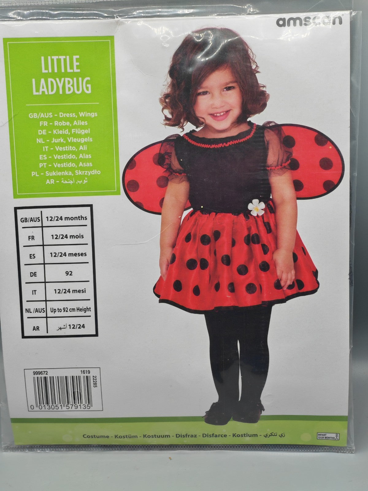 Amscan Little Ladybug Kostüm, Größe 92 Mädchen