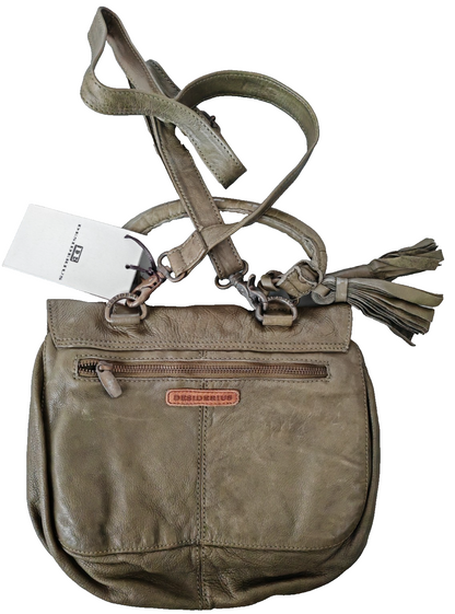 Desiderius Aemilia Ledertasche Olive Echtleder Umhängetasche Damen Vintage H2