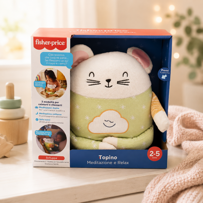 Fisher-Price Meditationsmaus HJF21 Baby Einschlafhilfe Musik Licht Kuschel D4