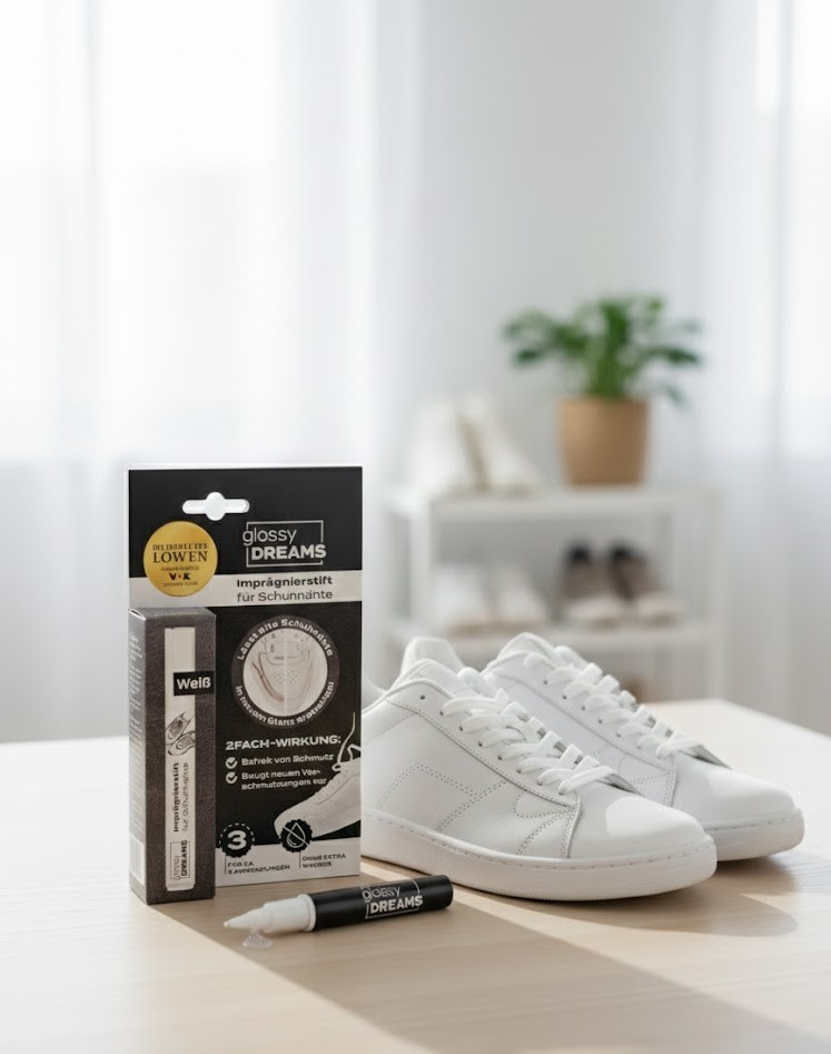 Glossy Dreams Imprägnierstift für Schuhnähte Weiß Wasserfest Schuhpflege