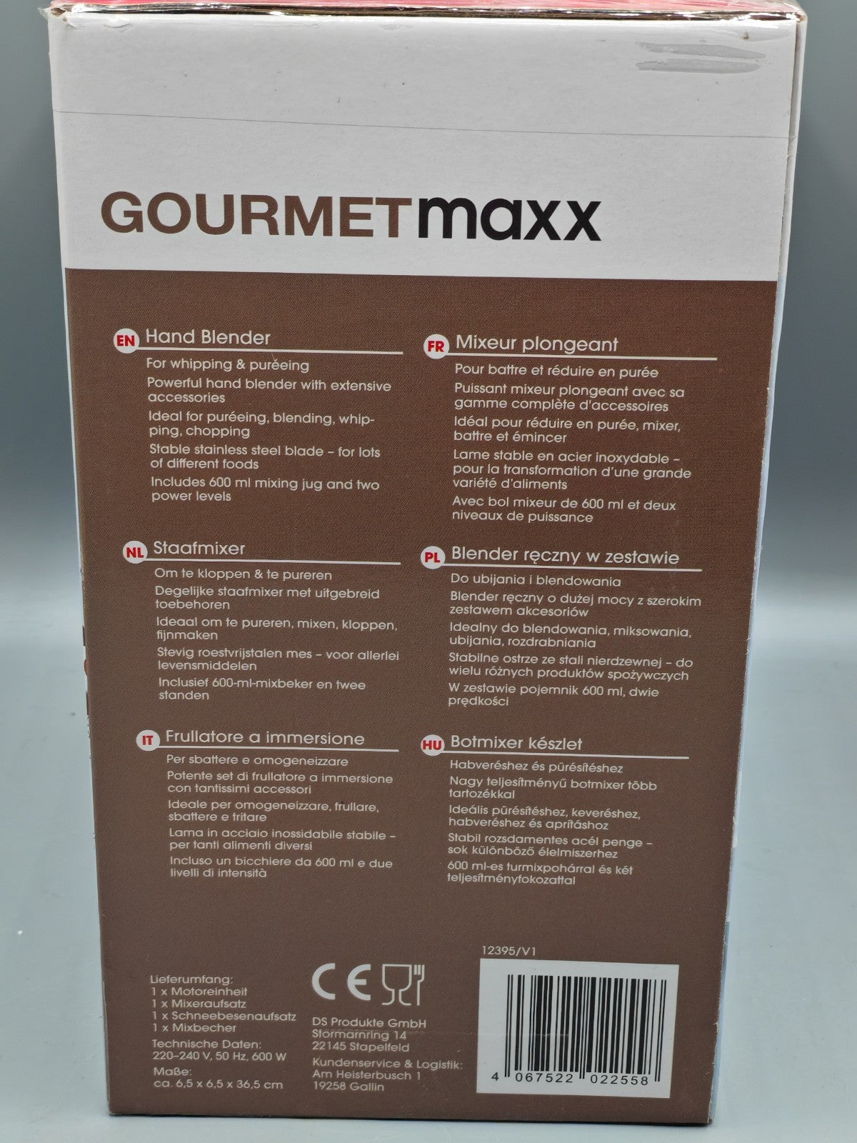 GOURMETmaxx Stabmixer Handmixer Mixer Pürierstab – Mixen Pürieren Schlagen