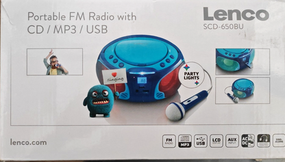 Lenco SCD-650BU CD Player Radio Kinder Boombox USB Mikrofon Tragbar 6W o.K A6