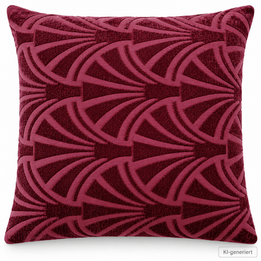 Deko Kissen 45x45 cm Bordeaux Rot Samtoptik Geometrisch Sofakissen Zierkissen C6
