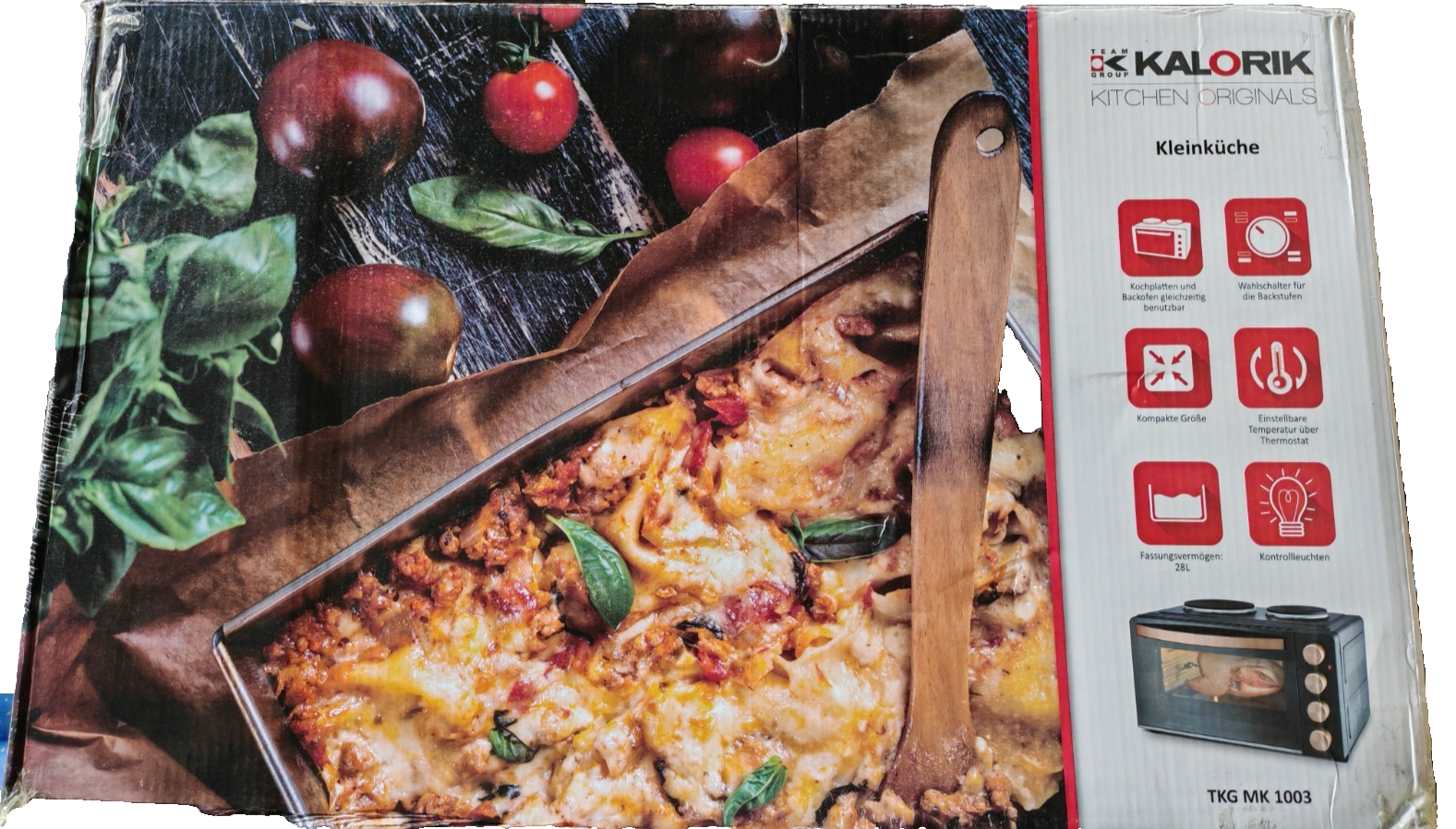 Kalorik TKG MK 1003 2in1 Miniküche Backofen Kochplatten 28L Drehspieß 3100W Pal2