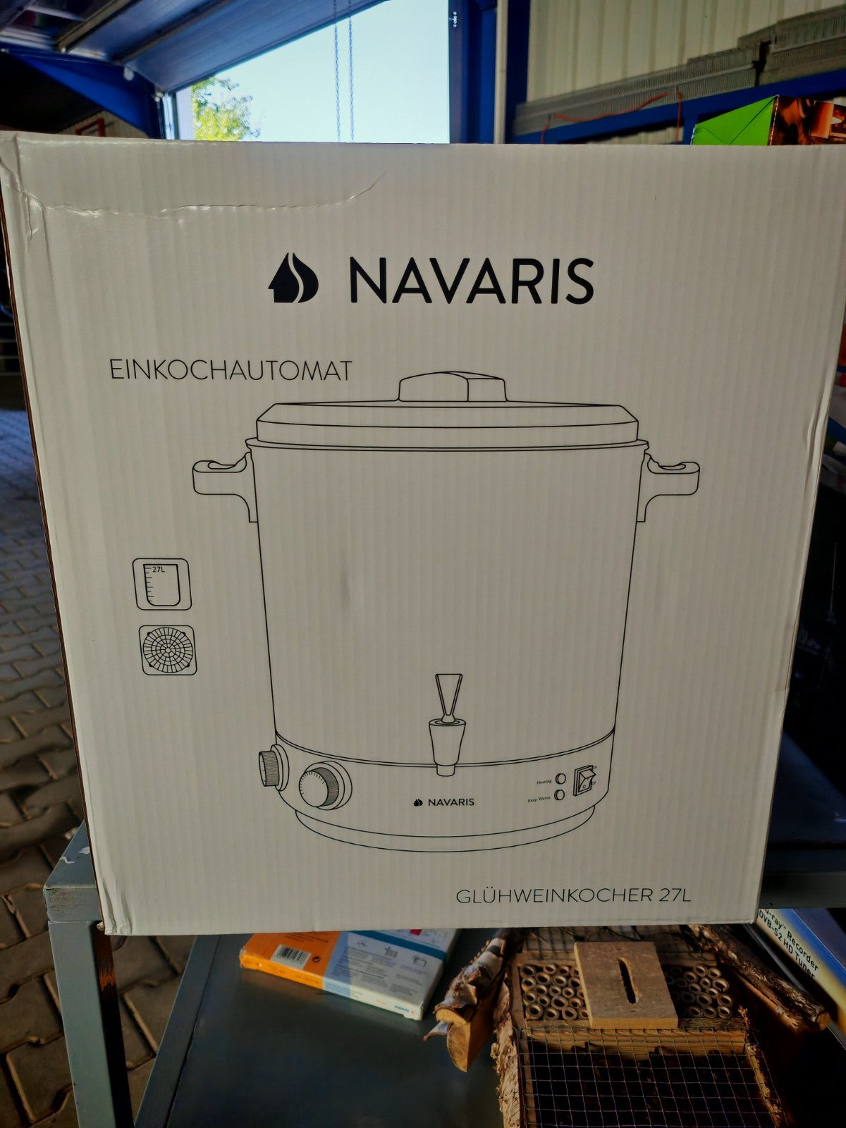 Navaris Einkochautomat 27L Glühweinkocher Zapfhahn Timer Thermostat Rot F4