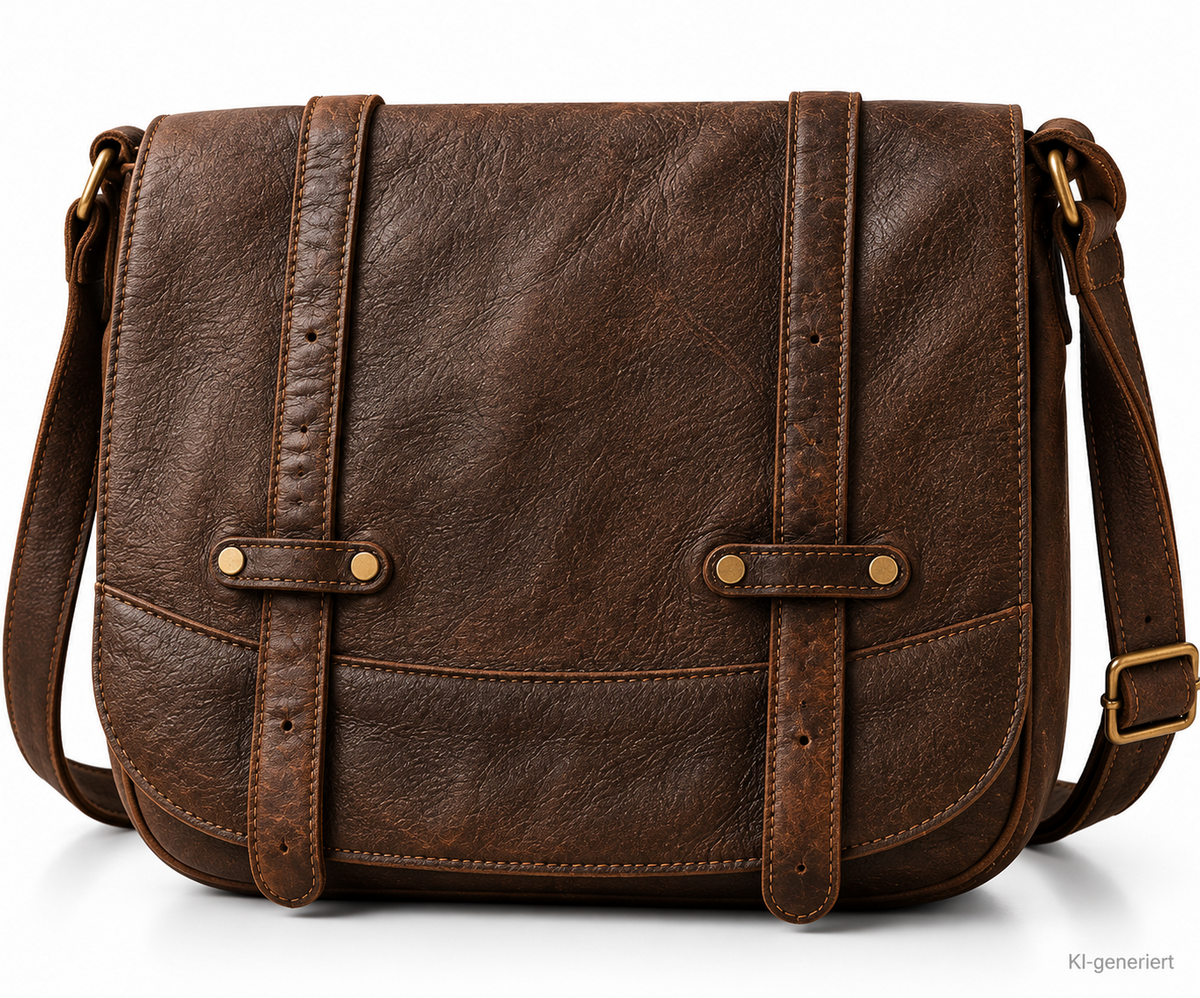 DESIDERIUS Basic Kajetan Herren Umhängetasche Dark Brown Rindsleder Echtleder H2