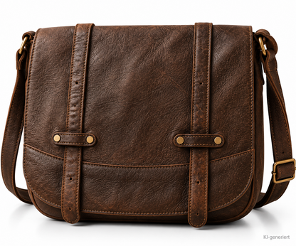 DESIDERIUS Basic Kajetan Herren Umhängetasche Dark Brown Rindsleder Echtleder H2