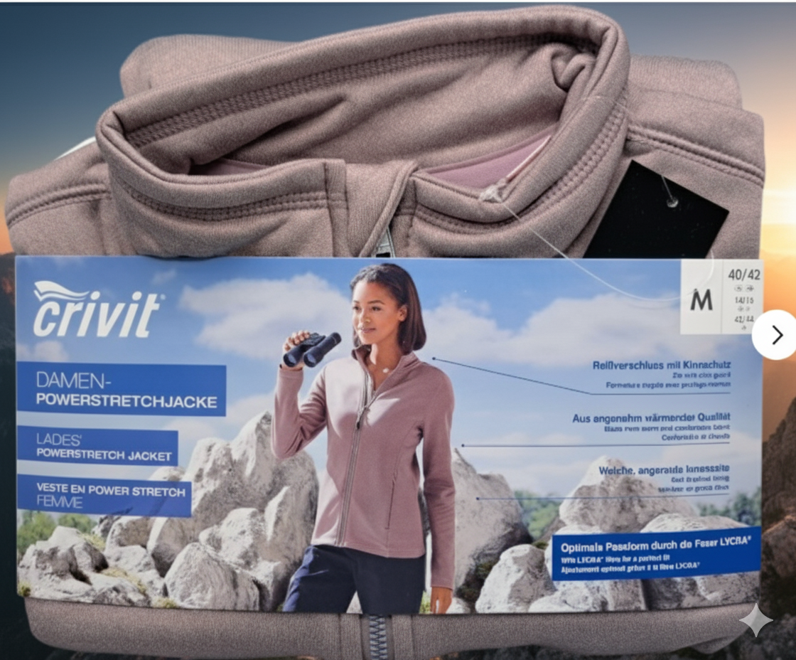 Crivit Damen Powerstretchjacke Rosa Gr. M 40/42 Sport Fitness Outdoor Jacke G3
