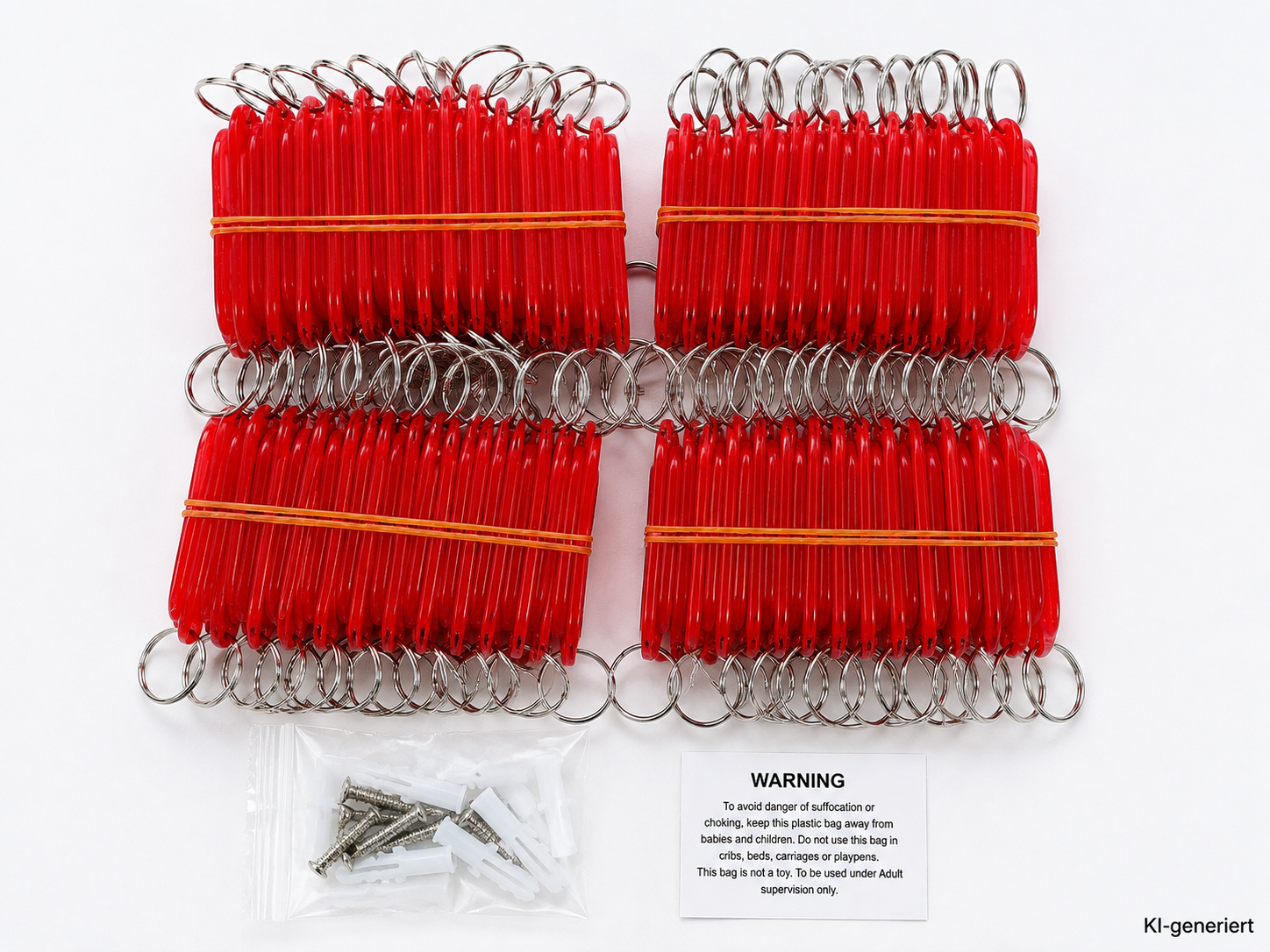 WINTEX 100x Schlüsselanhänger Rot mit Ring Beschriftbar Schlüsselschilder Tag A8