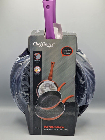 Cheffinger Home, Pfannenset, 3-Teilig, Marmorbeschichtung