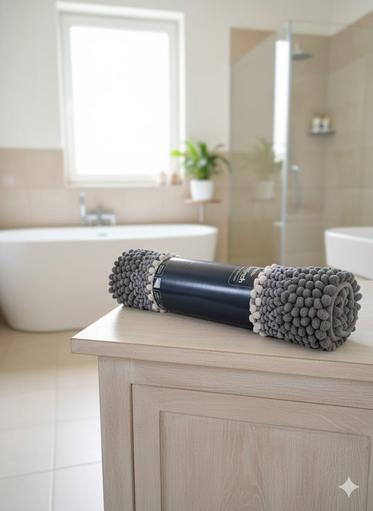 HOME IDEAS LIVING Chenille-Badteppich 50x80cm, Gestreift, modern