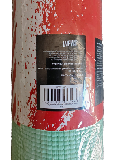 WFY Yogamatte 183x61x0,4cm Mint Fitnessmatte Gymnastikmatte Sportmatte Yoga C5