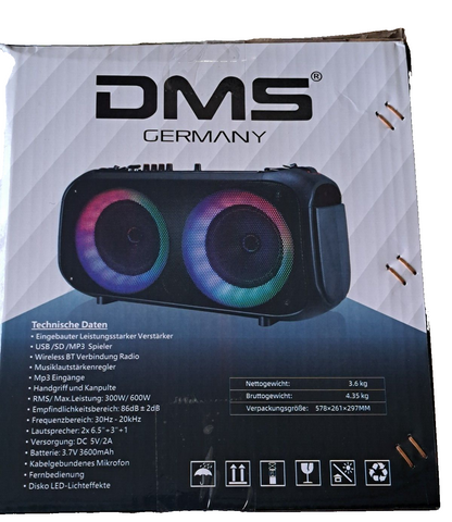 DMS 6605 Bluetooth Party Festival Outdoor Karaoke Box Lautsprecher Subwoofer Box