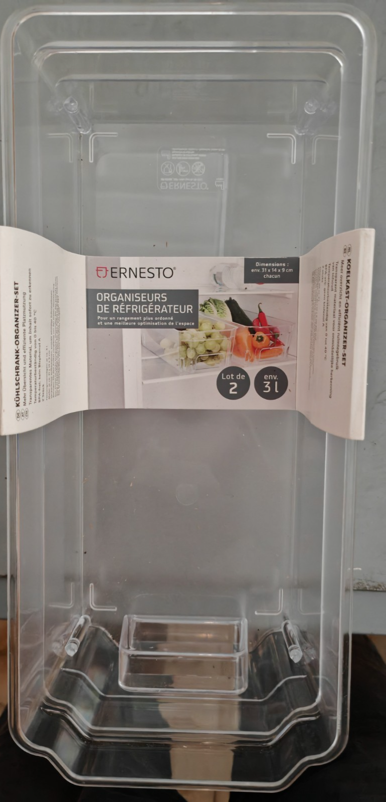 2x Ernesto Kühlschrank Organizer 3 Liter Kühlschrankbox Frischhaltedose  B5