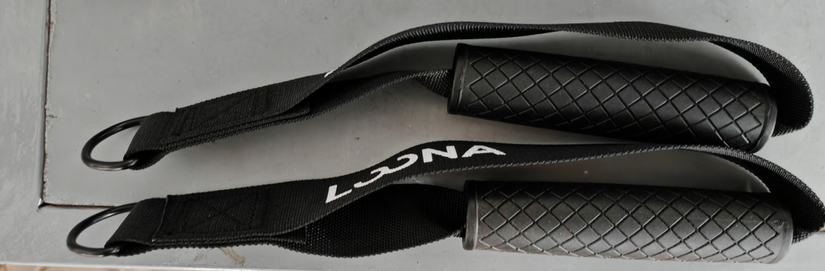 LOONA 2x Kabelzug Griffe Fitnessgriffe Zuggriffe D-Ring Krafttraining Schwarz E2