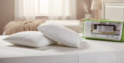 Sleep and Dream Kopfkissen 40x80 cm 2er Set Oeko-Fill Waschbar Weiß HA25