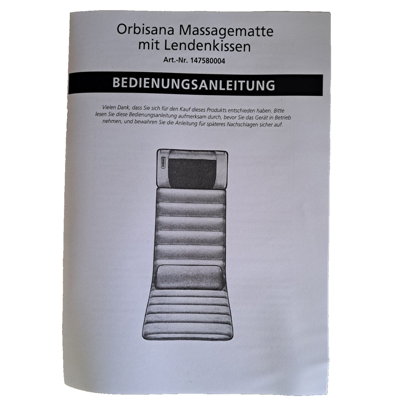 Orbisana Massagematte mit Lendenkissen, Gesundheit, Massagegerät, Hochwertig