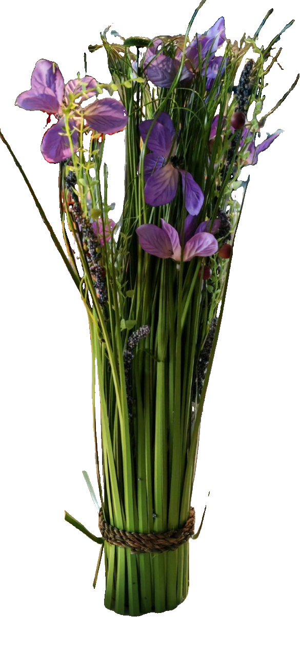 Kunstblumen Grasbündel 52 cm Lila Dekogras Blumenarrangement Tischdeko E7