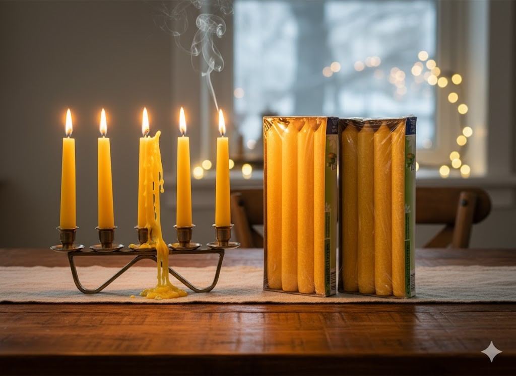 Casa Deco 3x 4 Qualitätskerzen, Gelb