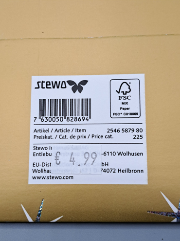 3x Stewo Geschenkverpackung, Tüten, Design 35,5x11 cm