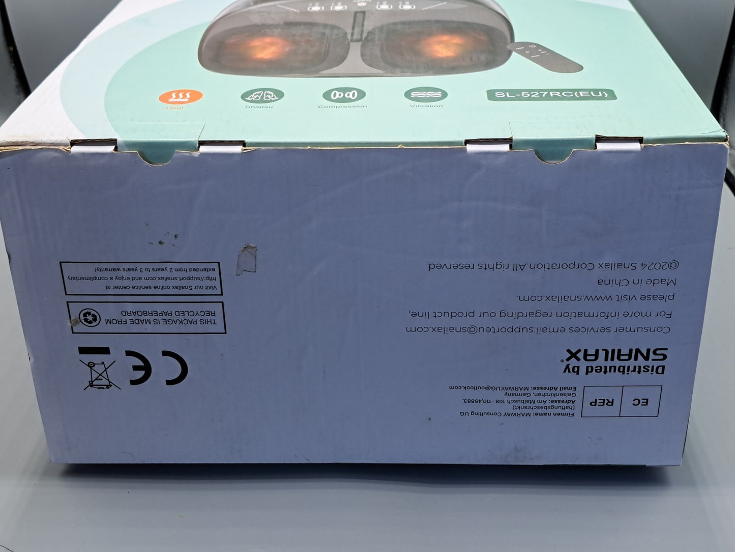 Snailax SL-527RC Shiatsu Fußmassagegerät Kneten Wärme Kompression Fernbedienung