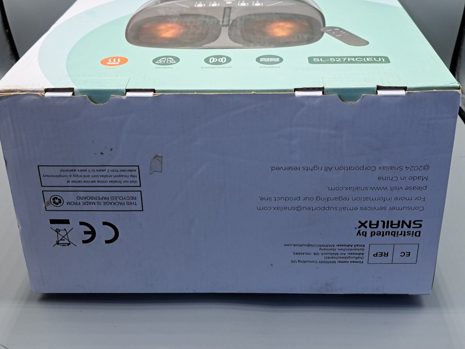 Snailax SL-527RC Shiatsu Fußmassagegerät Kneten Wärme Kompression Fernbedienung