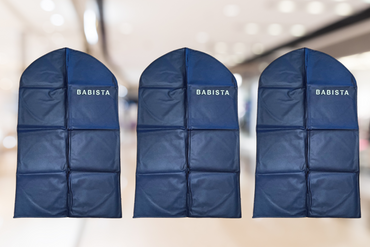 3x BABISTA, Kleidersack, Kleiderschutz, Stoff, Reißverschluss, Blau