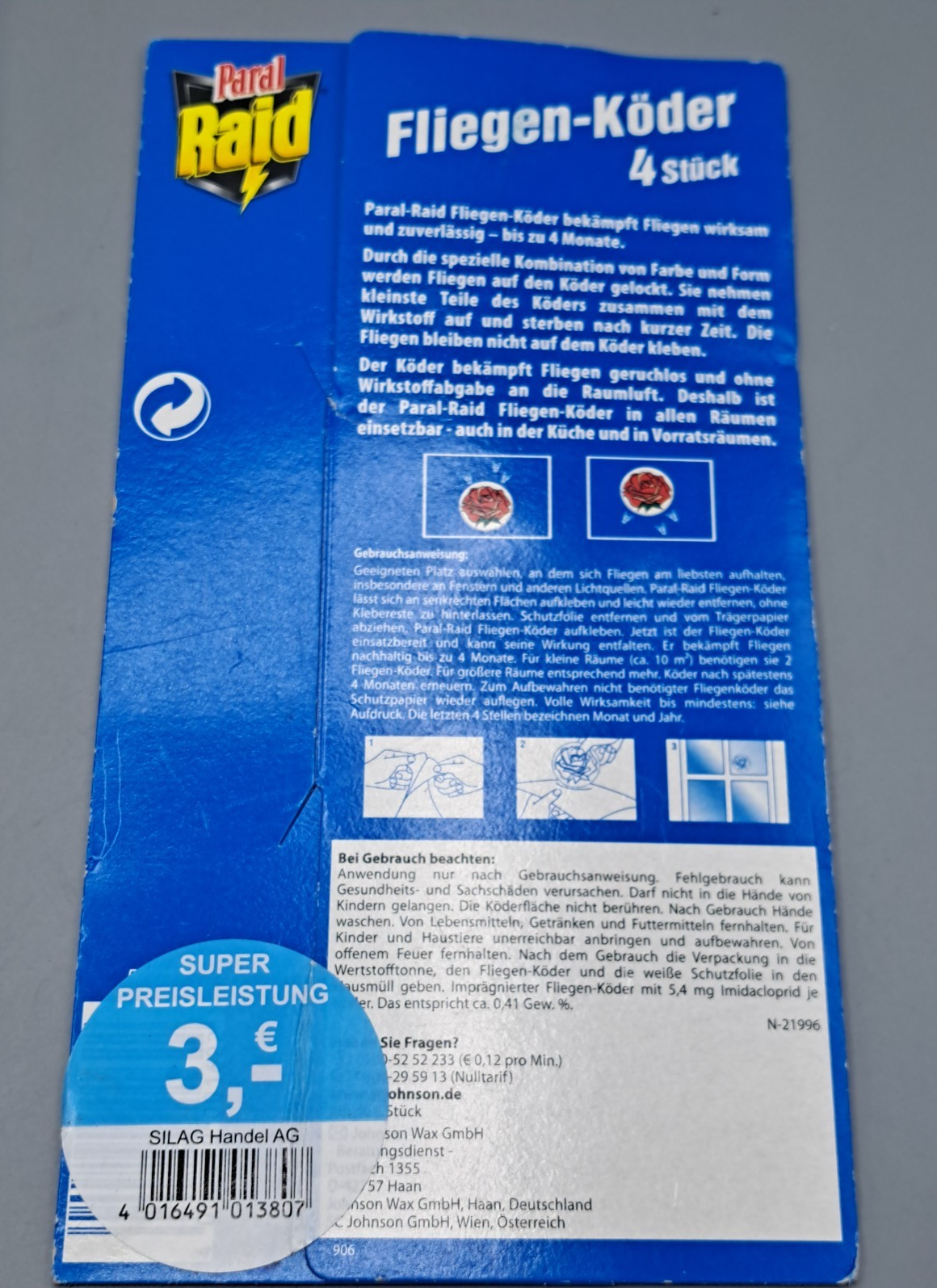 Paral Raid Fliegenschutz 3x4 Stück