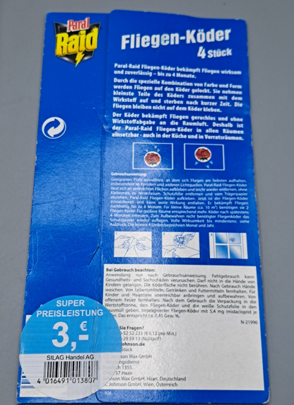 Paral Raid Fliegenschutz 3x4 Stück