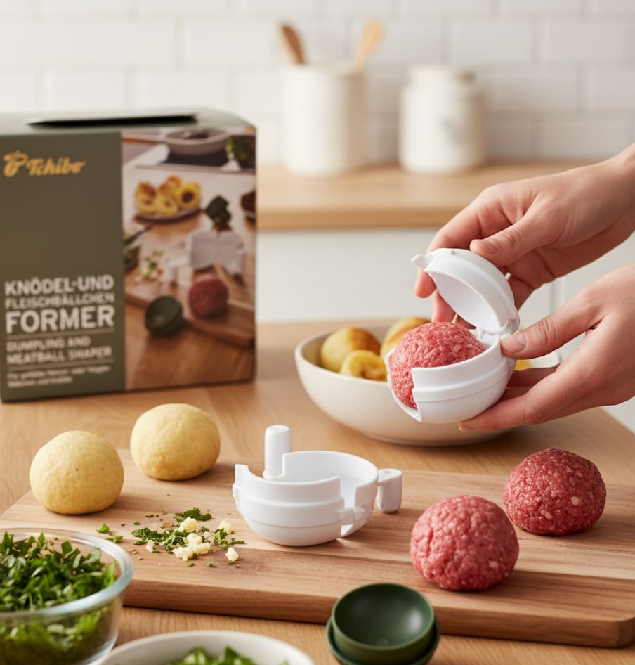 Tchibo Knödel- & Fleischbällchen Former Teigformer Küchenhelfer