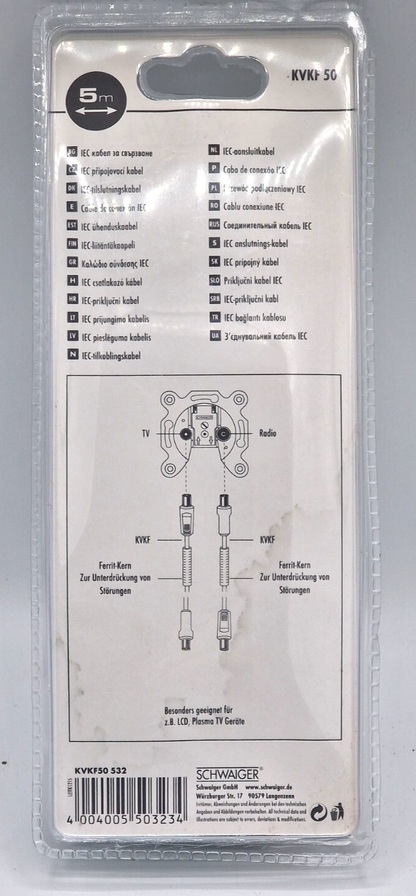 Schwaiger KVKF 50 IEC Anschlusskabel 90 dB