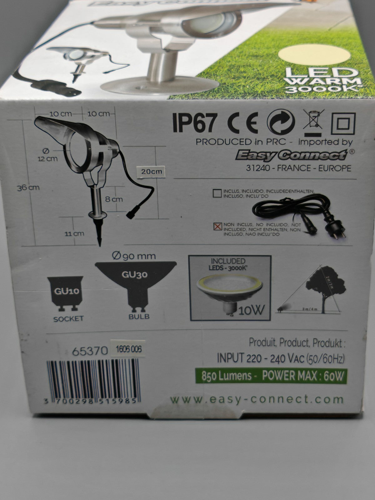 Easy Connect Gartenlampe LED 3000K 850 Lumen IP67 Außenlampe