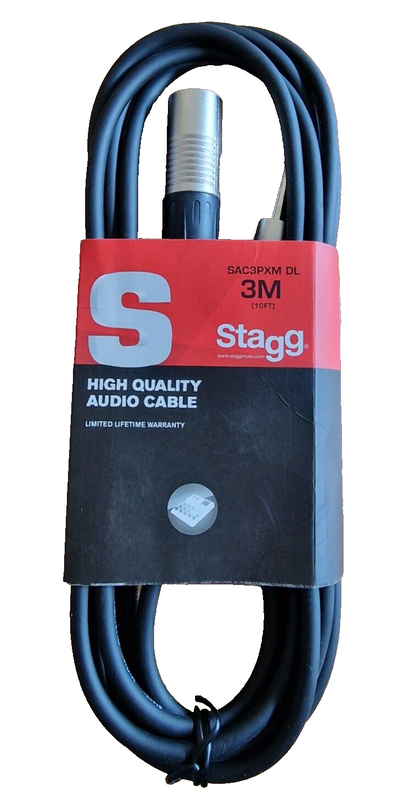 STAGG SAC3PSJS DL Audiokabel 3m Klinke auf Klinkenbuchse Stereo AUX