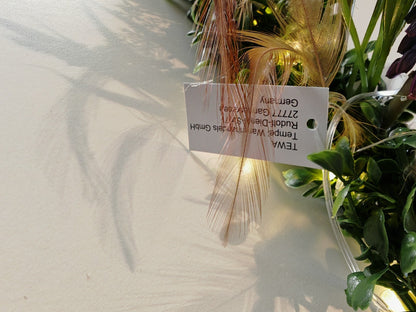 TEWA LED Tischgesteck 42 cm Frühlingsdeko Tulpen Vogel Kunstblumen D10