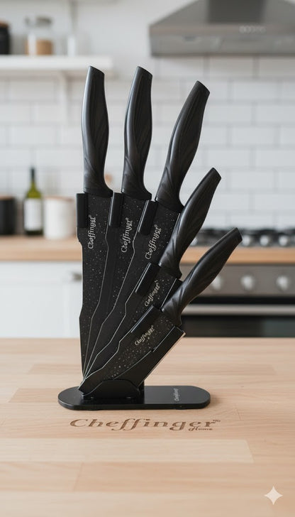 Cheffinger Home CF-KS08 Messerset 6-teilig Küchenmesser Set