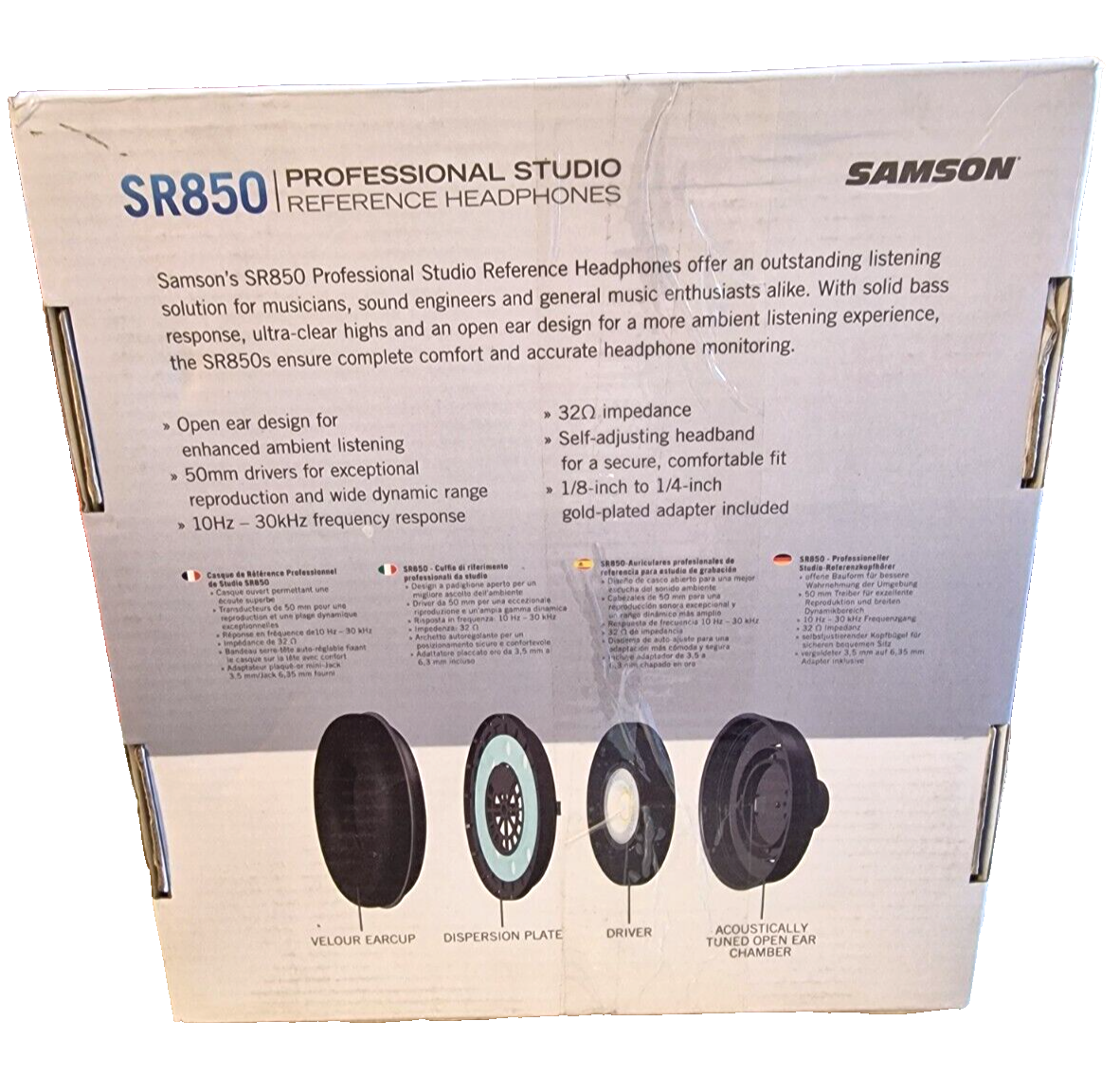 Samson SR850 Halboffene Studiokopfhörer - Schwarz